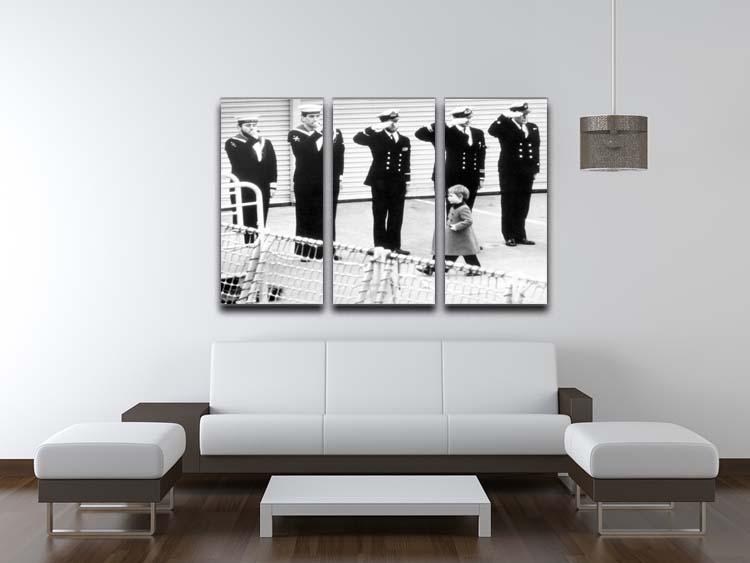 Prince William visiting the Royal Navy as a small child 3 Split Panel Canvas Print - Canvas Art Rocks - 3