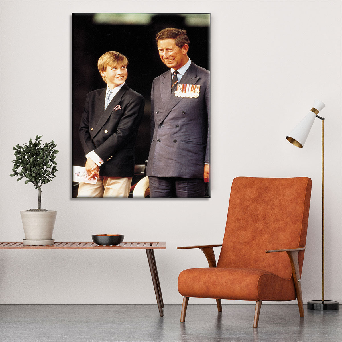 Prince William with Prince Charles at a VJ Parade Canvas Print or Poster - Canvas Art Rocks - 6