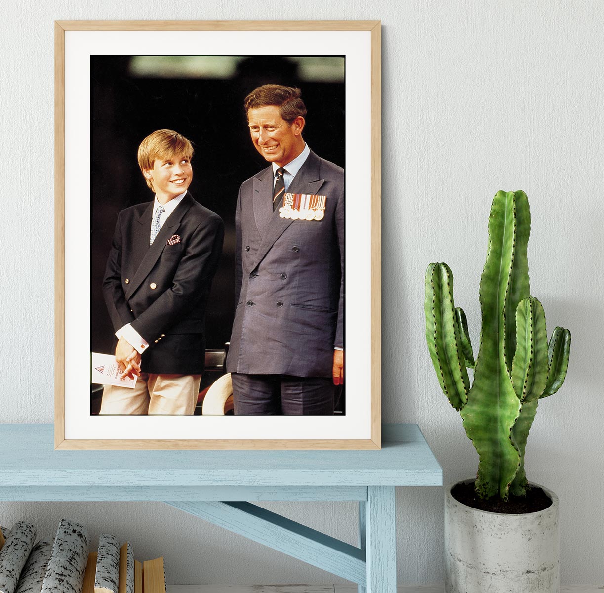 Prince William with Prince Charles at a VJ Parade Framed Print - Canvas Art Rocks - 3