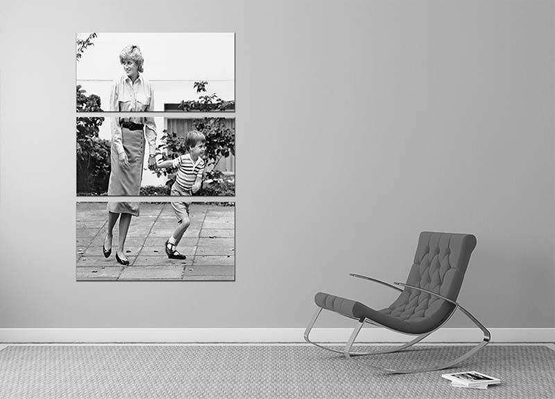 Prince William with Princess Diana dropping Harry at school 3 Split Panel Canvas Print - Canvas Art Rocks - 2