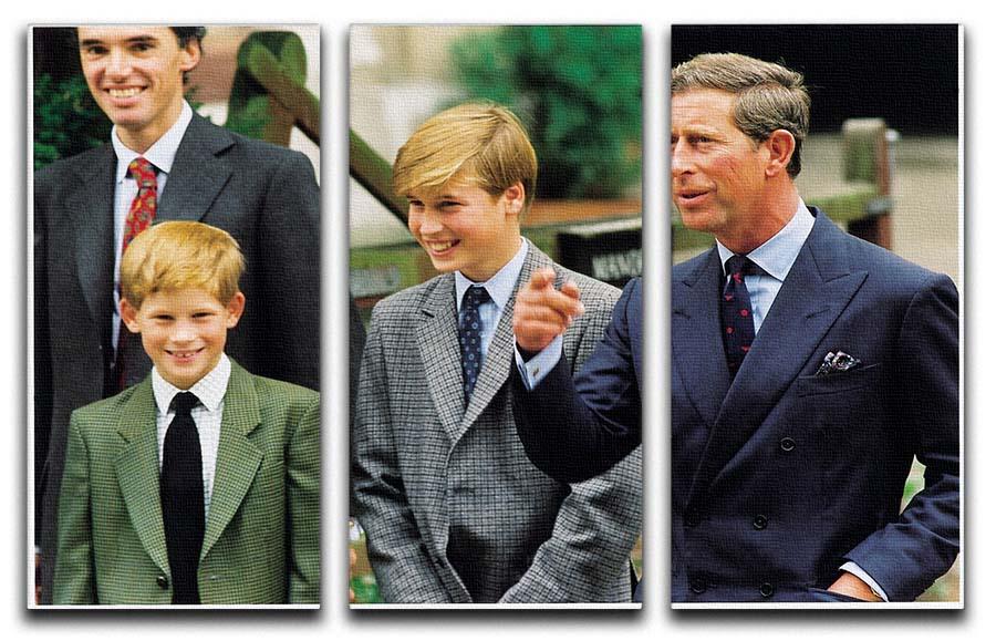 Prince Williams first day at Eton with Prince Charles 3 Split Panel Canvas Print - Canvas Art Rocks - 1