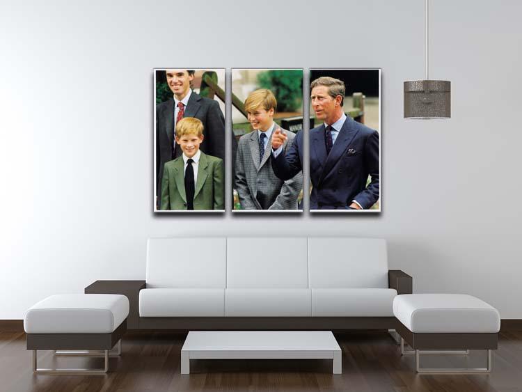 Prince Williams first day at Eton with Prince Charles 3 Split Panel Canvas Print - Canvas Art Rocks - 3