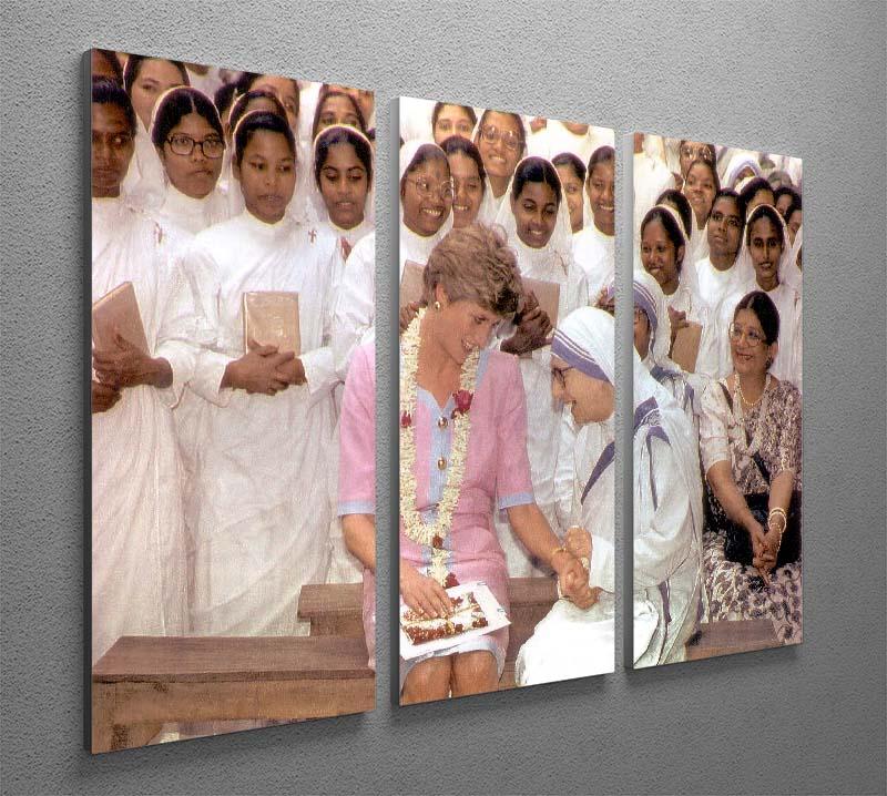 Princes Diana with Mother Theresa in Calcutta India 3 Split Panel Canvas Print - Canvas Art Rocks - 2