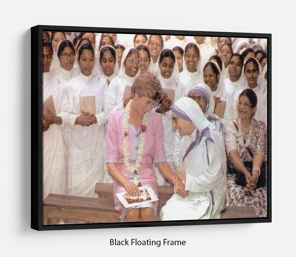 Princes Diana with Mother Theresa in Calcutta India Floating Frame Canvas