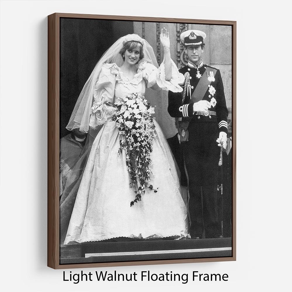 Princess Diana and Prince Charles at their wedding St Pauls Floating Frame Canvas