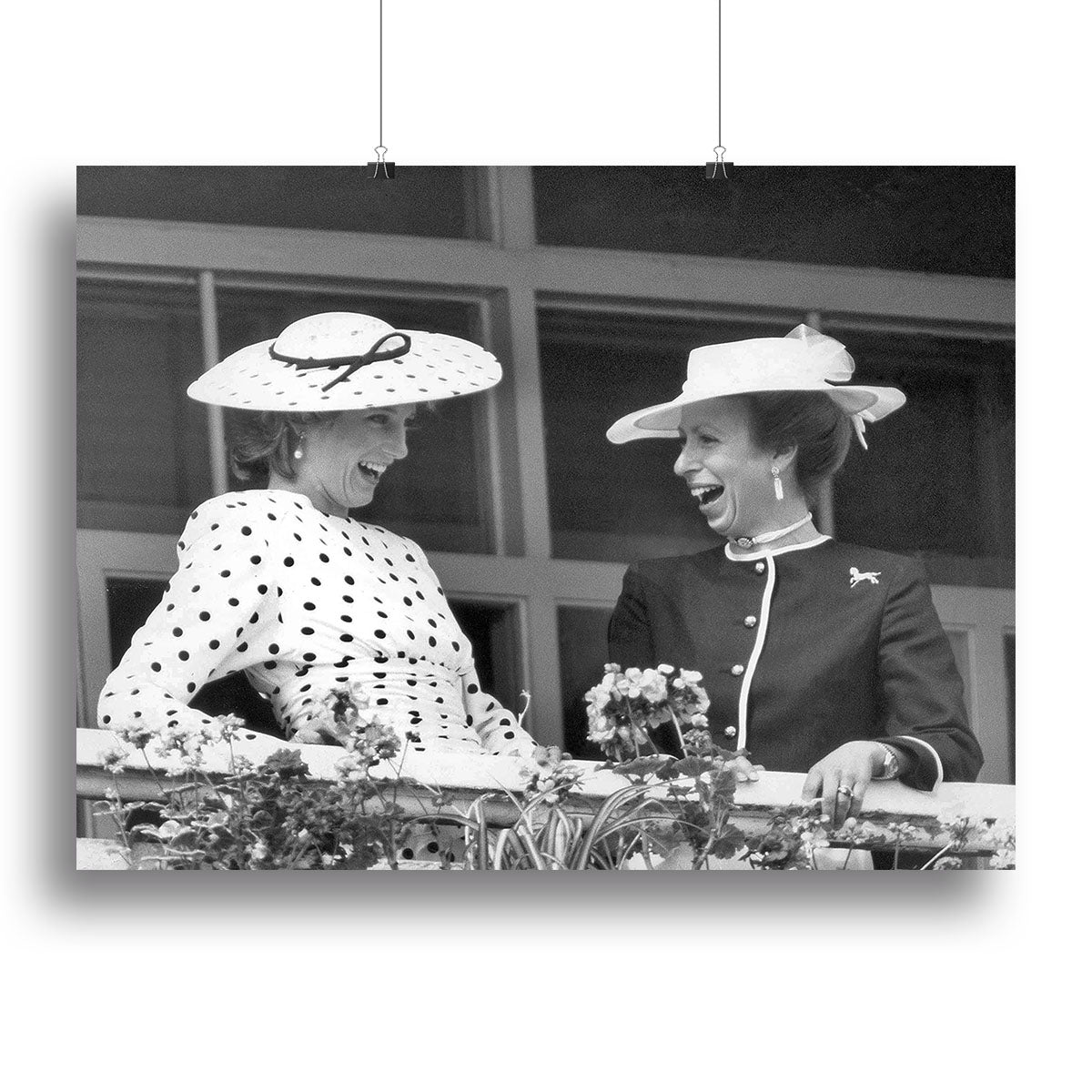 Princess Diana and Princess Anne sharing a laugh at the races Canvas Print or Poster - Canvas Art Rocks - 2