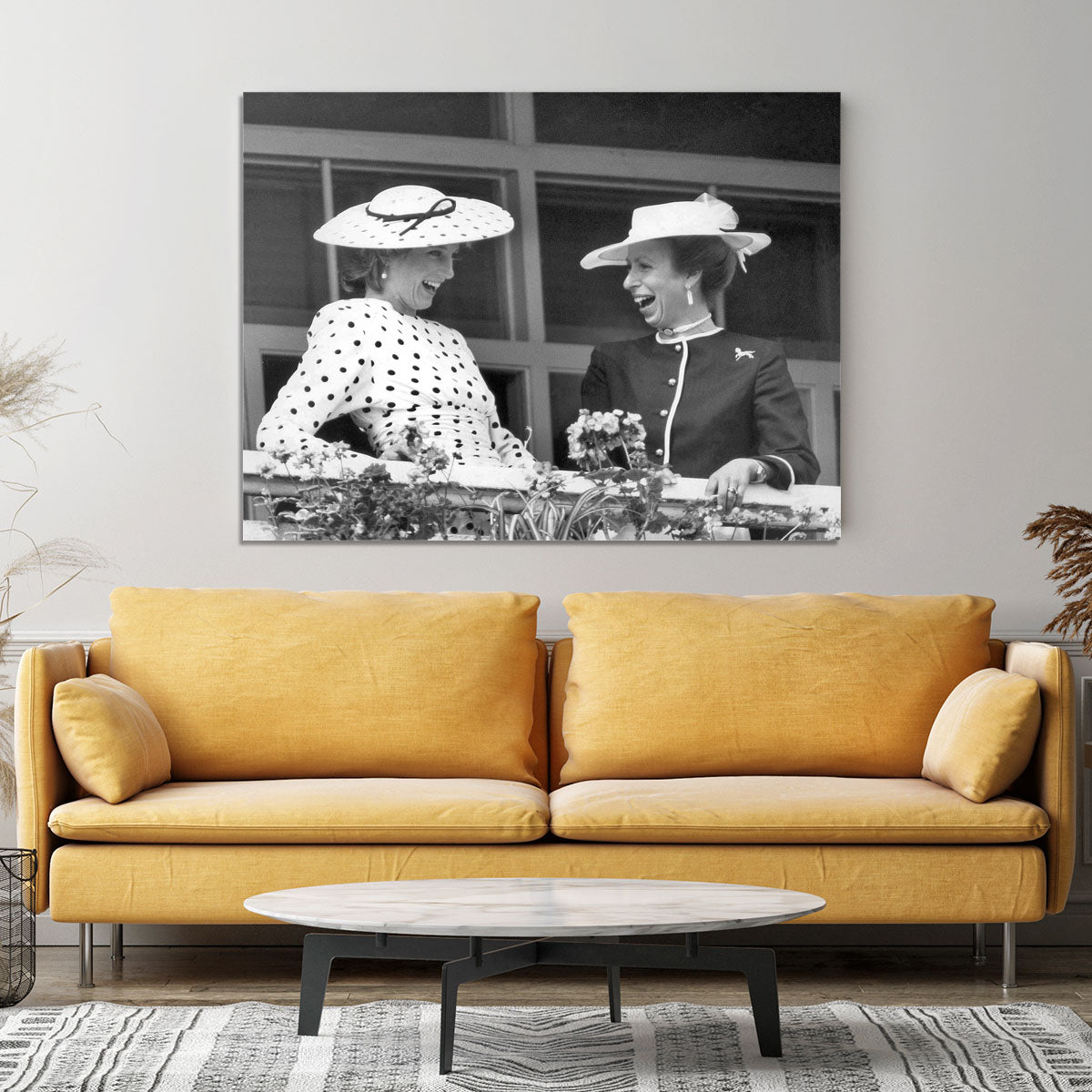 Princess Diana and Princess Anne sharing a laugh at the races Canvas Print or Poster - Canvas Art Rocks - 4