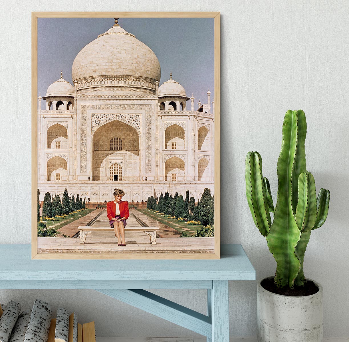 Princess Diana at the Taj Mahal in India Framed Print - Canvas Art Rocks - 4