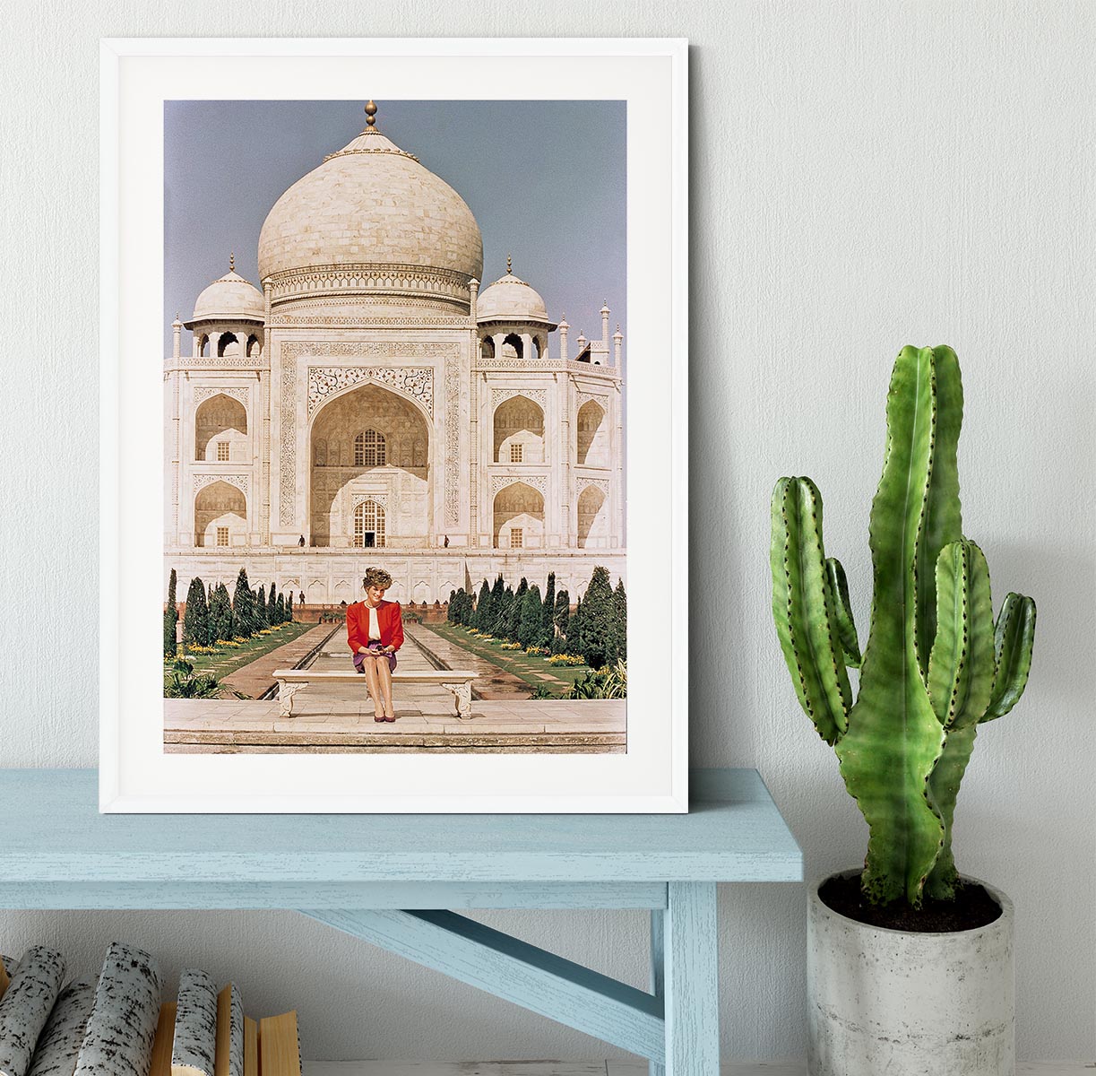 Princess Diana at the Taj Mahal in India Framed Print - Canvas Art Rocks - 5