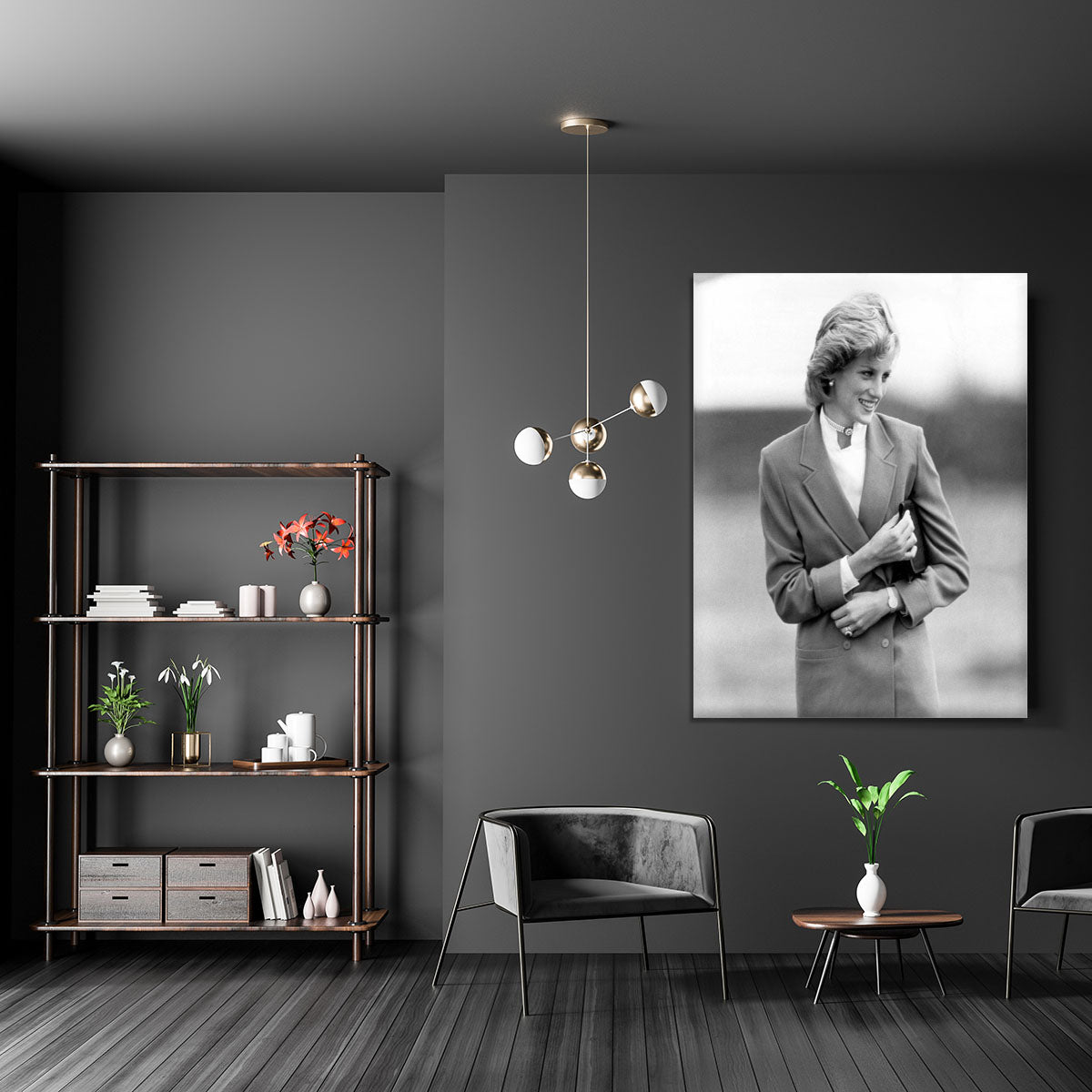 Princess Diana in Bedfordshire visiting disabled children Canvas Print or Poster - Canvas Art Rocks - 5