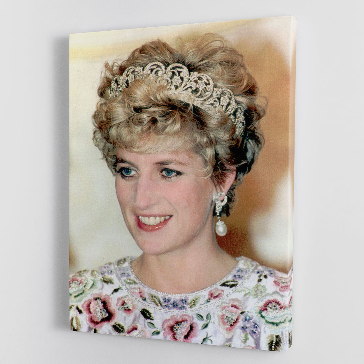 Princess Diana in a tiara at a dinner in Seoul South Korea Canvas Print or Poster - Canvas Art Rocks - 1