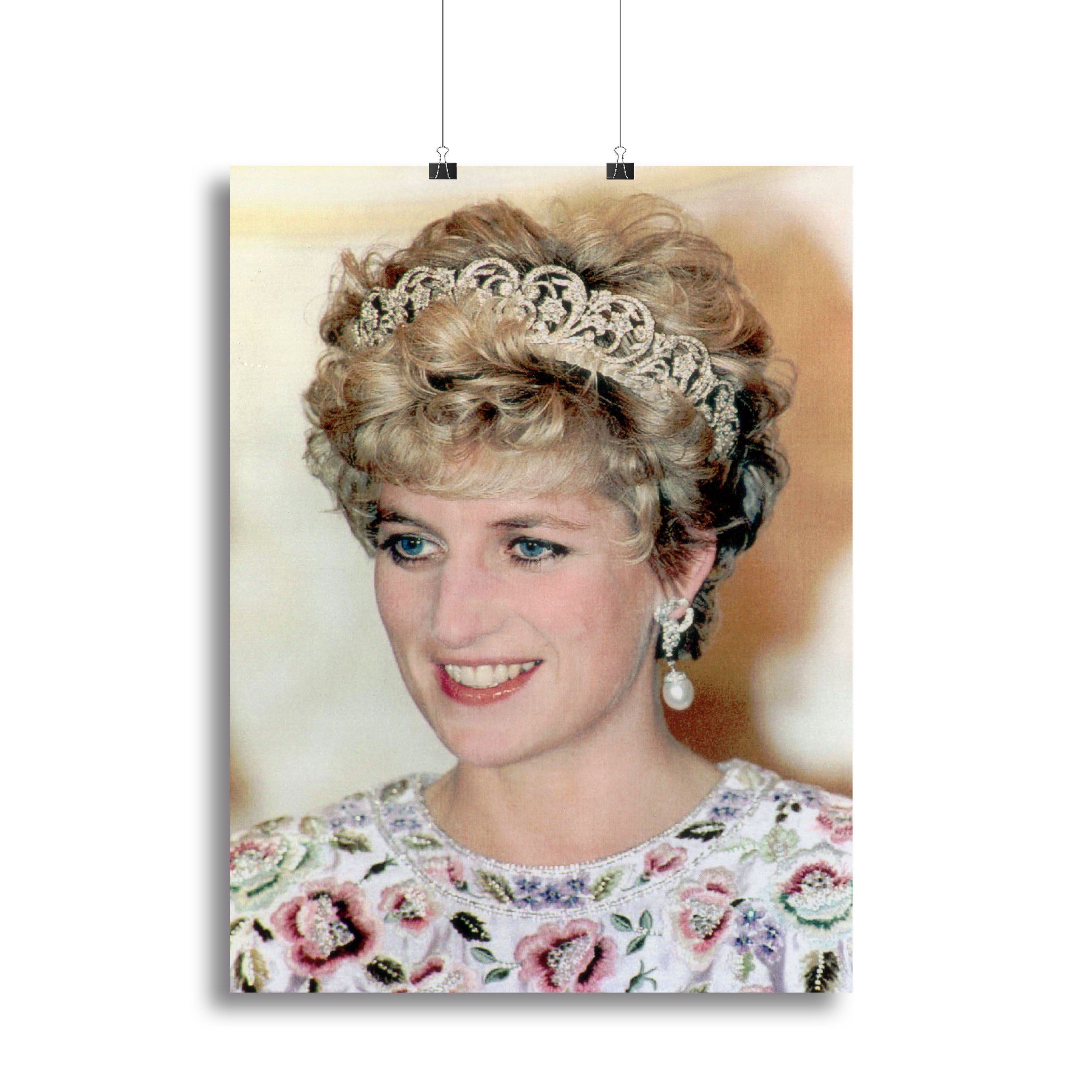 Princess Diana in a tiara at a dinner in Seoul South Korea Canvas Print or Poster - Canvas Art Rocks - 2