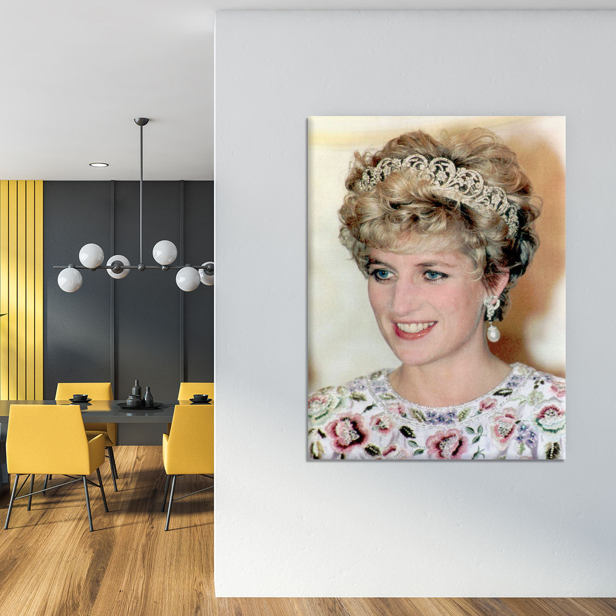 Princess Diana in a tiara at a dinner in Seoul South Korea Canvas Print or Poster - Canvas Art Rocks - 4