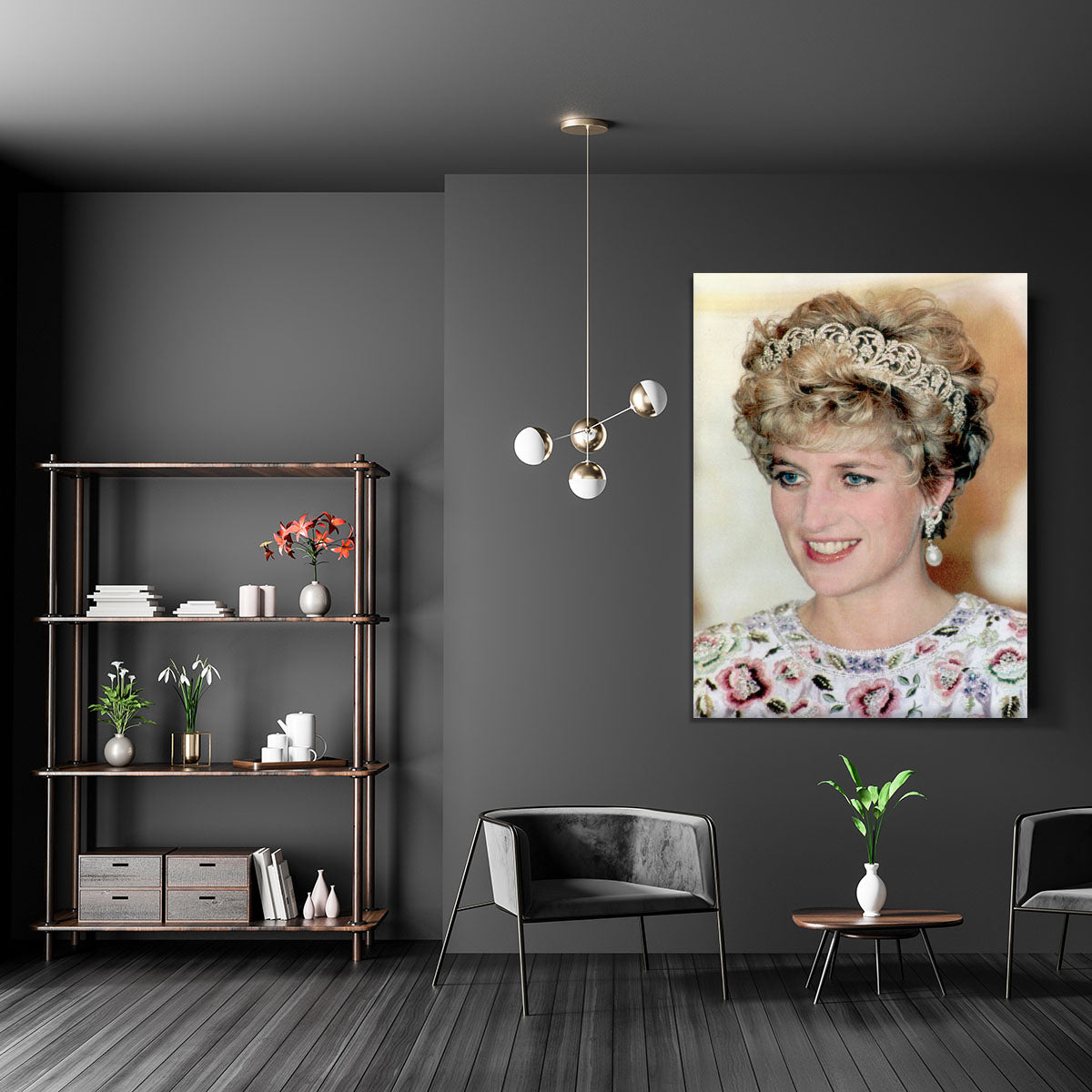 Princess Diana in a tiara at a dinner in Seoul South Korea Canvas Print or Poster - Canvas Art Rocks - 5