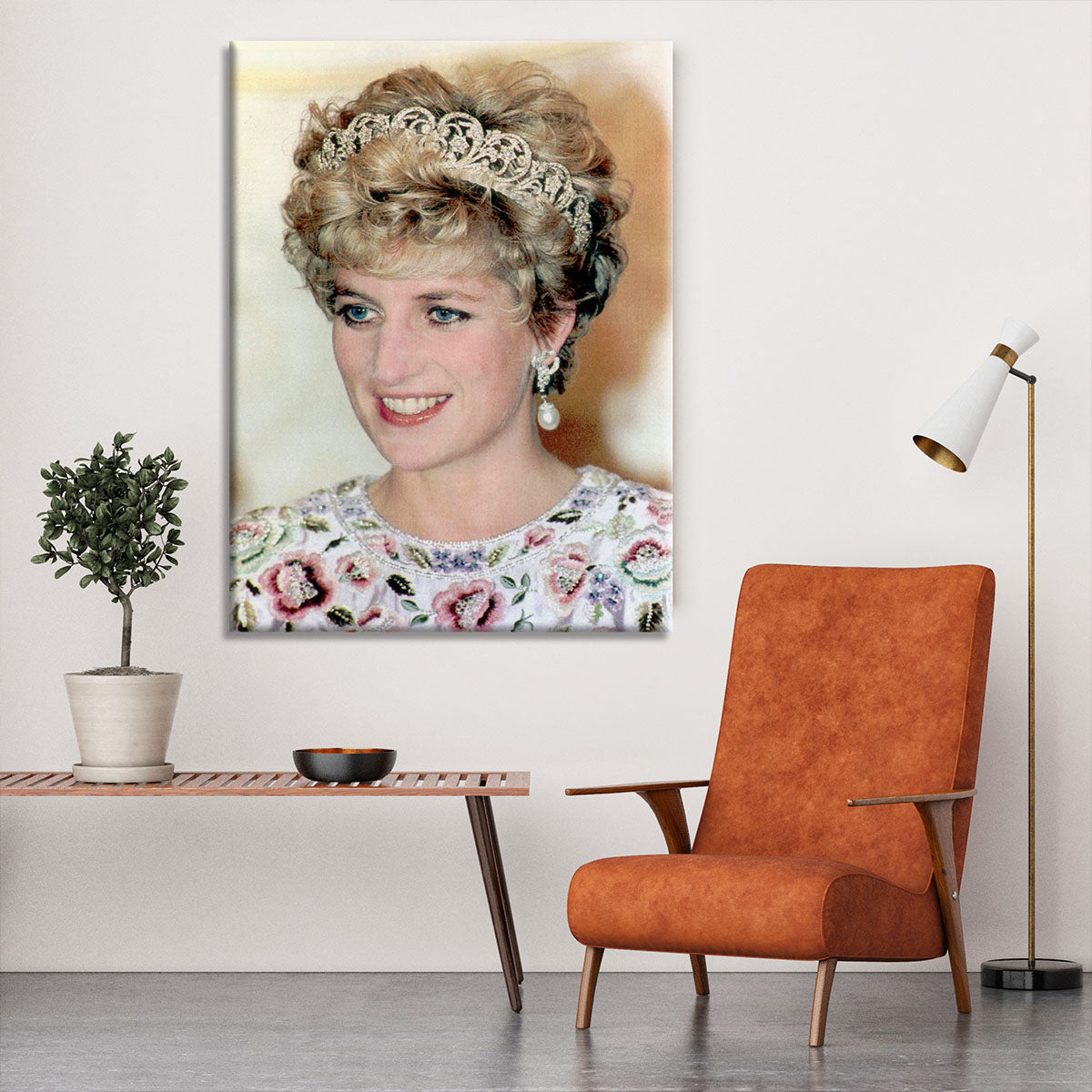Princess Diana in a tiara at a dinner in Seoul South Korea Canvas Print or Poster - Canvas Art Rocks - 6