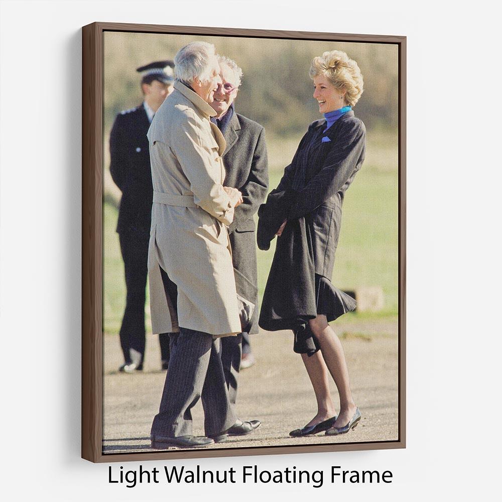 Princess Diana laughing Floating Frame Canvas