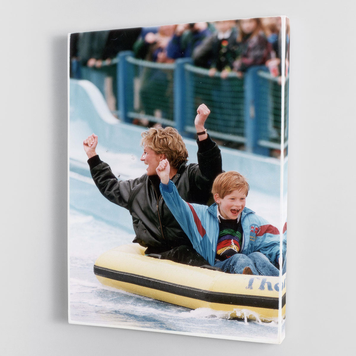 Princess Diana with Prince Harry on a water ride Canvas Print or Poster - Canvas Art Rocks - 1