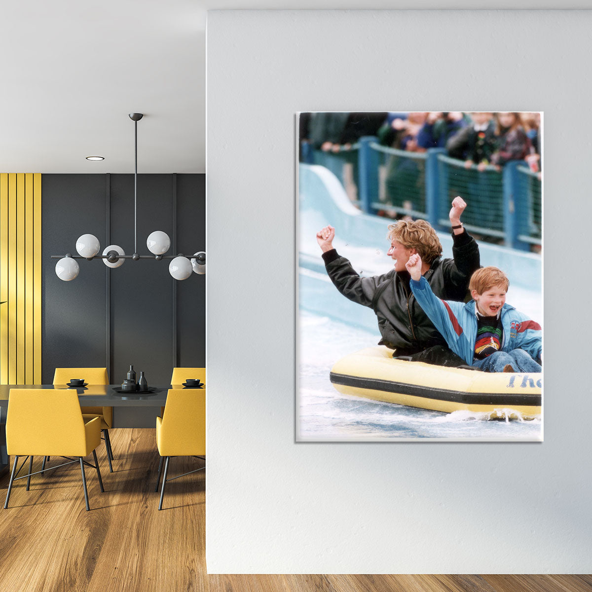 Princess Diana with Prince Harry on a water ride Canvas Print or Poster - Canvas Art Rocks - 4