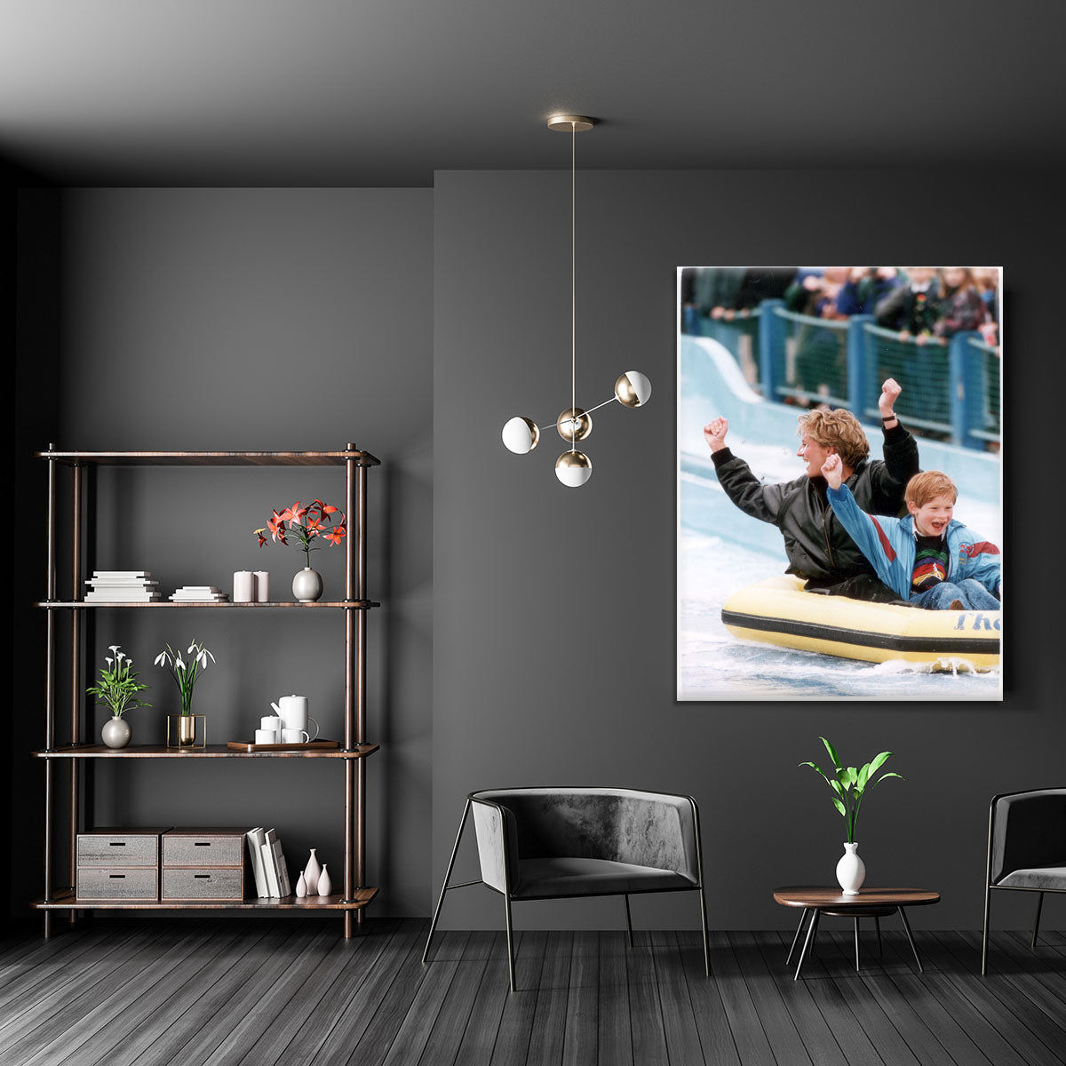 Princess Diana with Prince Harry on a water ride Canvas Print or Poster - Canvas Art Rocks - 5