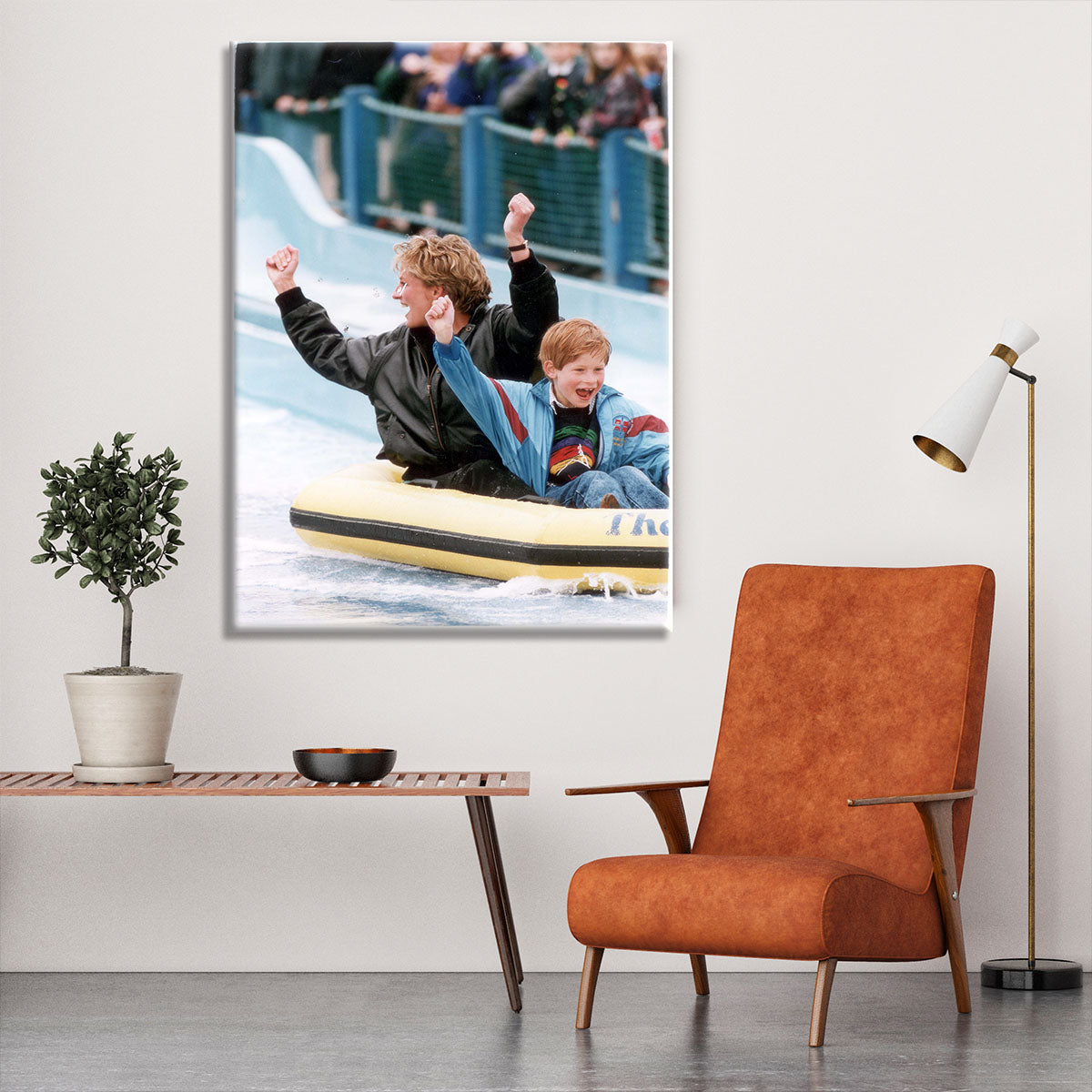 Princess Diana with Prince Harry on a water ride Canvas Print or Poster - Canvas Art Rocks - 6