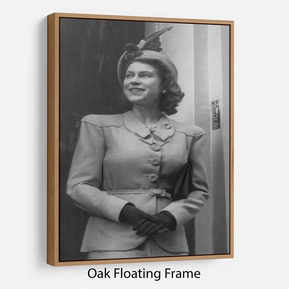 Princess Elizabeth Queen Elizabeth II in London Floating Frame Canvas