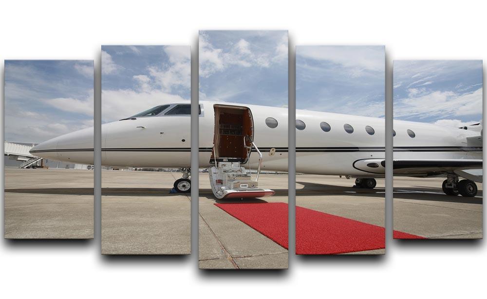 Private airplane with red carpet 5 Split Panel Canvas  - Canvas Art Rocks - 1