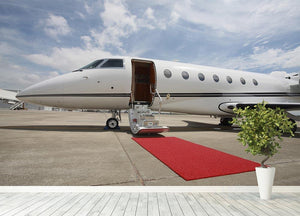 Private airplane with red carpet Wall Mural Wallpaper - Canvas Art Rocks - 4