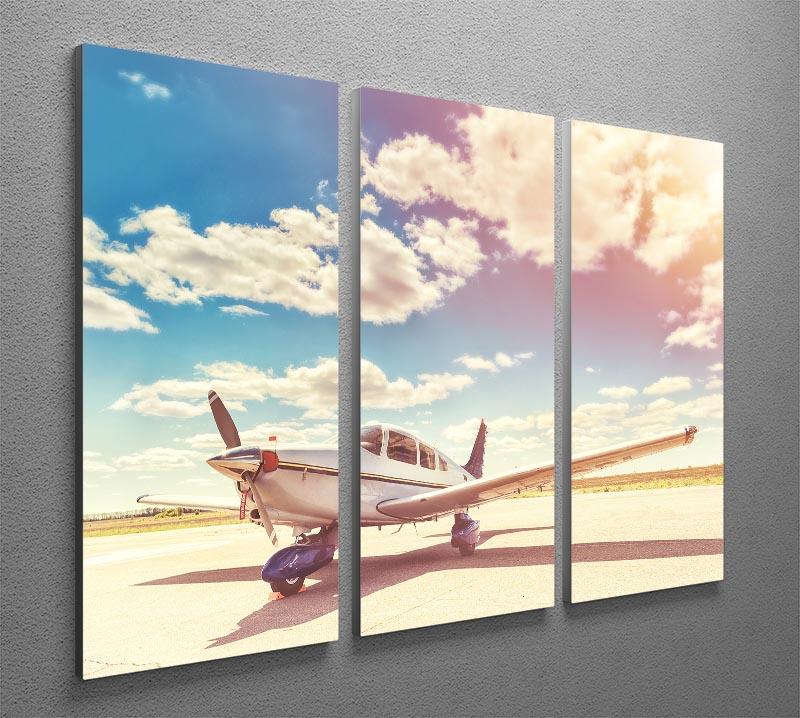 Propeller plane parked 3 Split Panel Canvas Print - Canvas Art Rocks - 2