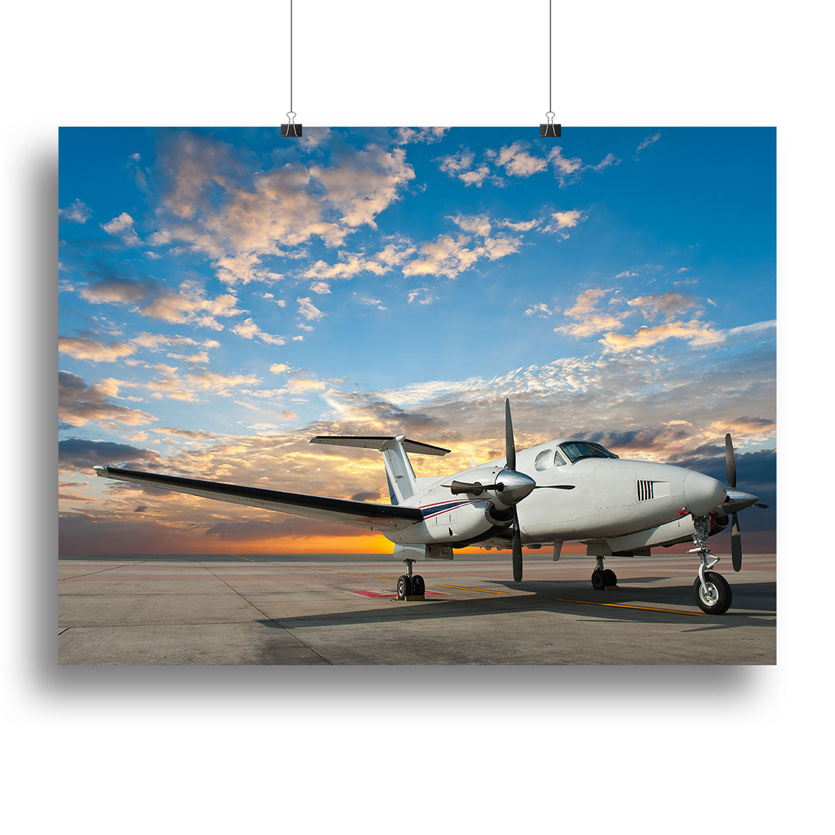 Propeller plane parking at the airport Canvas Print or Poster - Canvas Art Rocks - 2