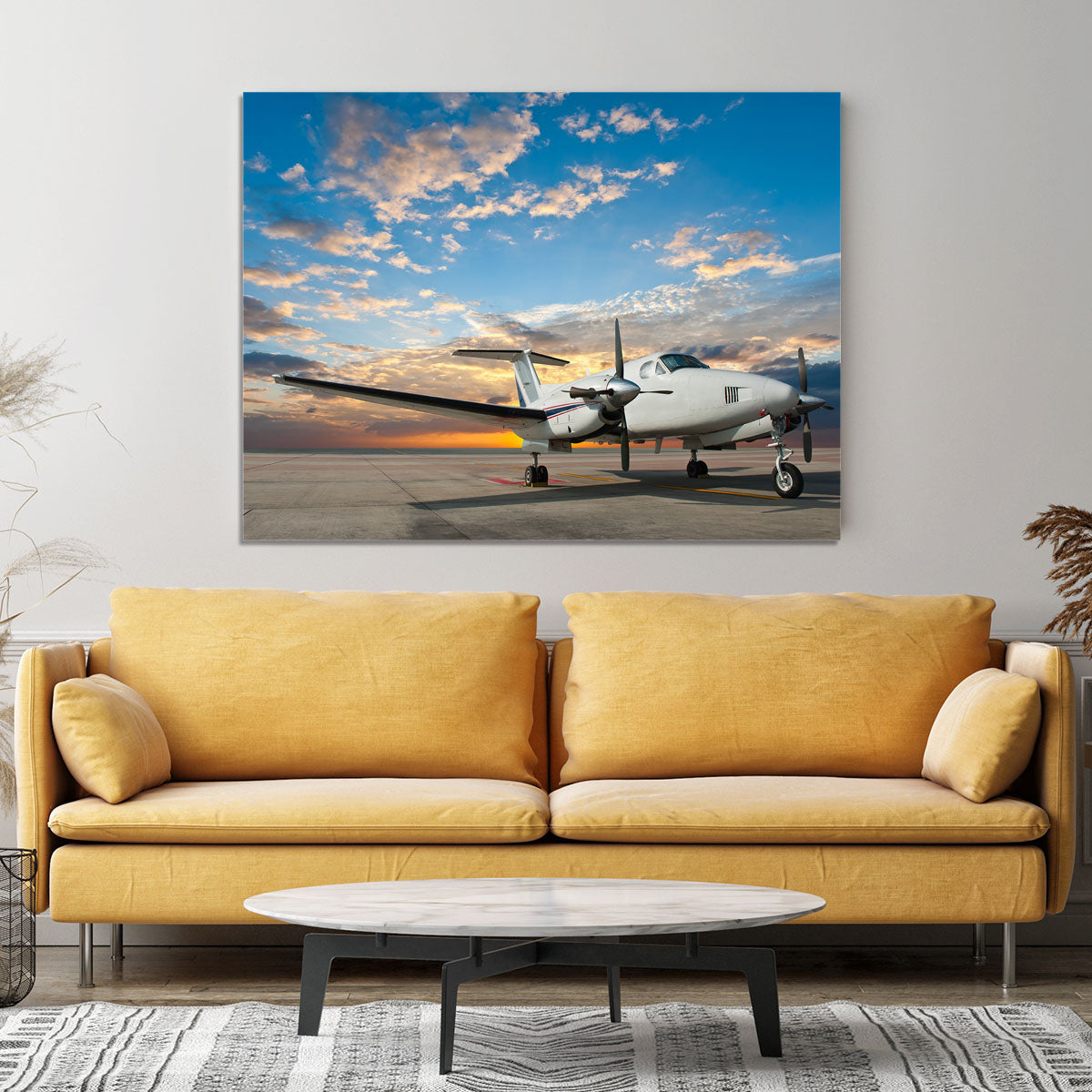 Propeller plane parking at the airport Canvas Print or Poster - Canvas Art Rocks - 4