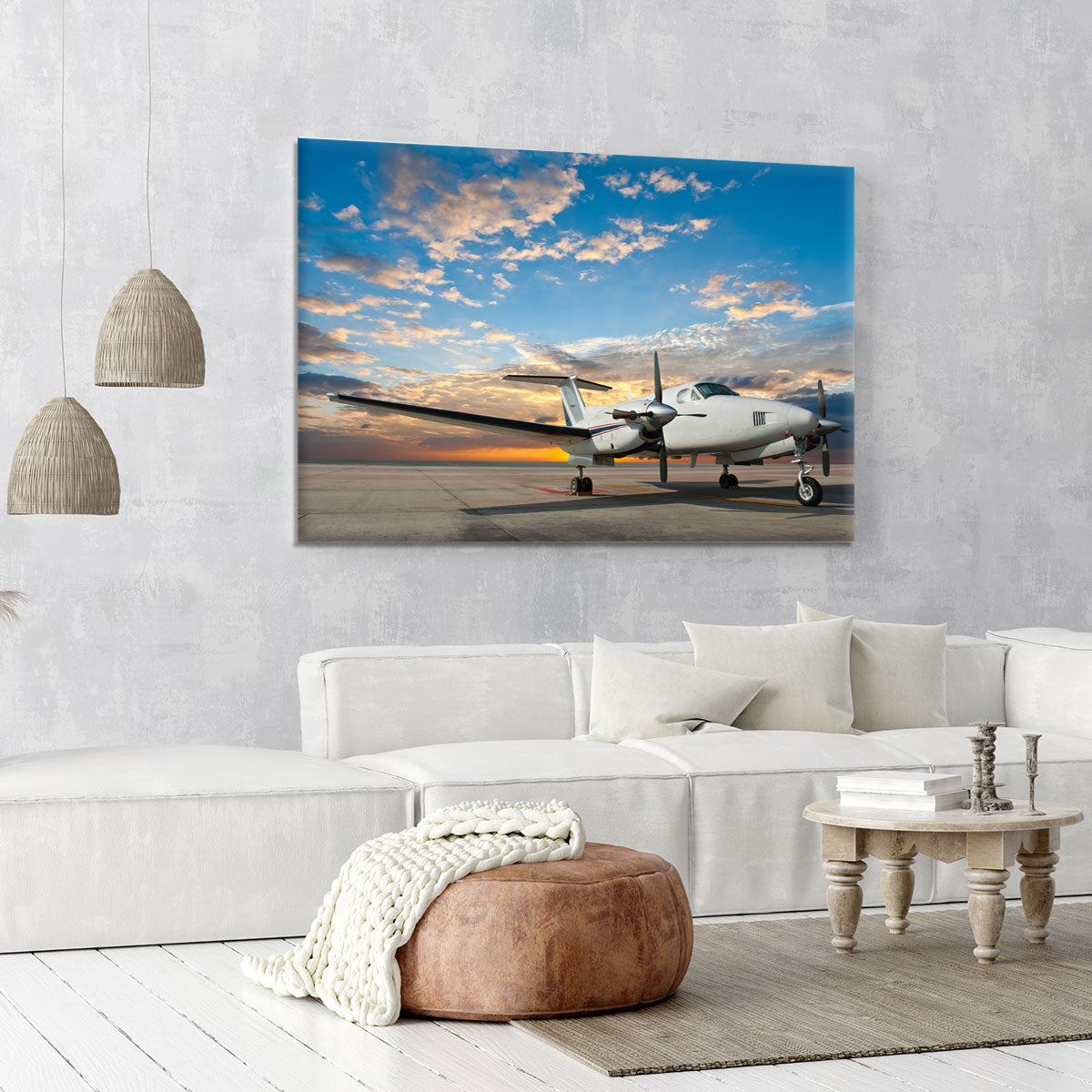 Propeller plane parking at the airport Canvas Print or Poster - Canvas Art Rocks - 6