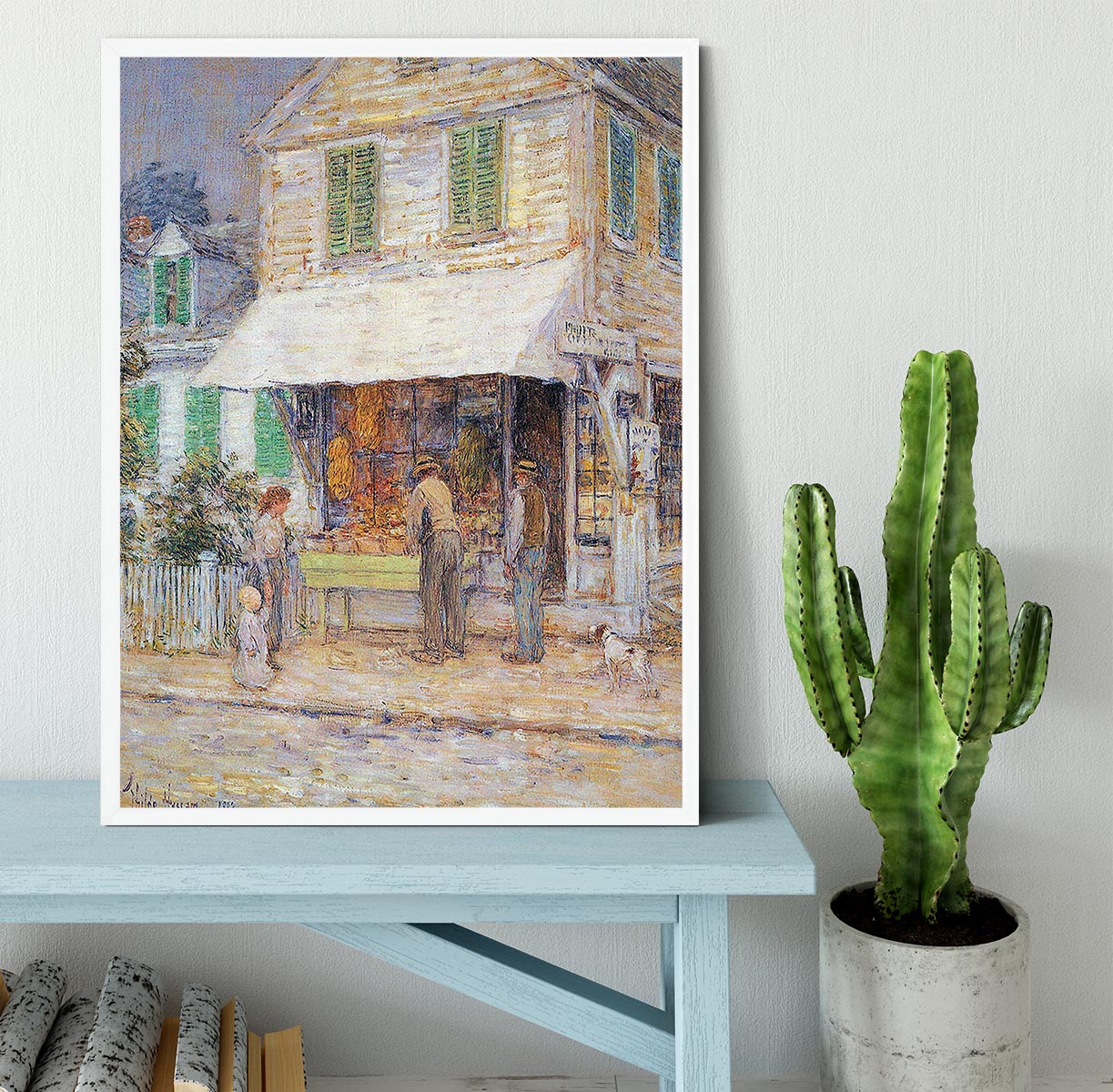 Provincial town by Hassam Framed Print - Canvas Art Rocks -6