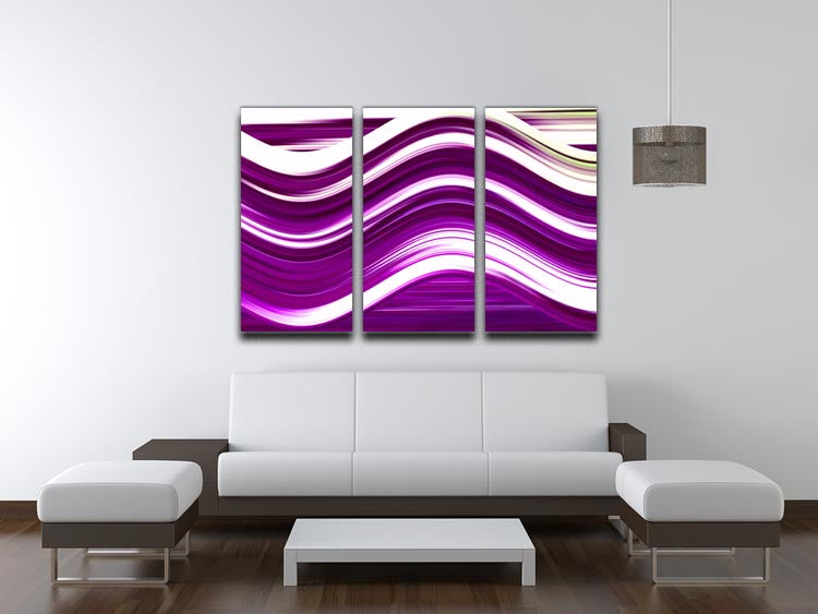 Purple Wave 3 Split Panel Canvas Print - Canvas Art Rocks - 3