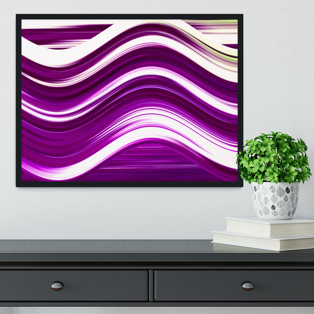 Purple Wave Framed Print - Canvas Art Rocks - 2