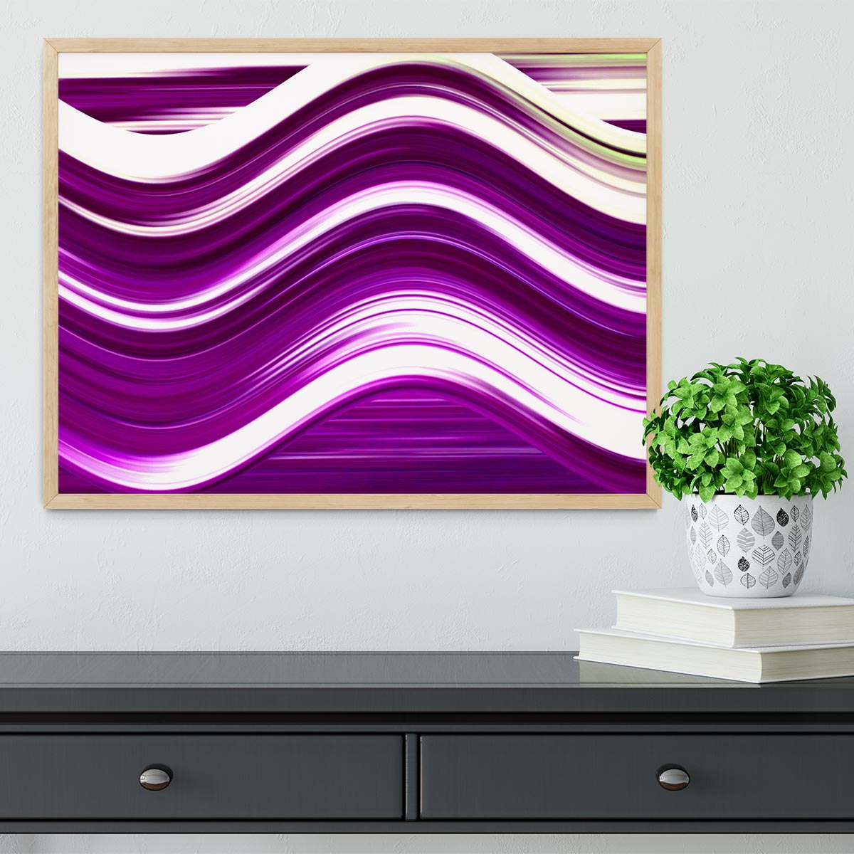 Purple Wave Framed Print - Canvas Art Rocks - 4
