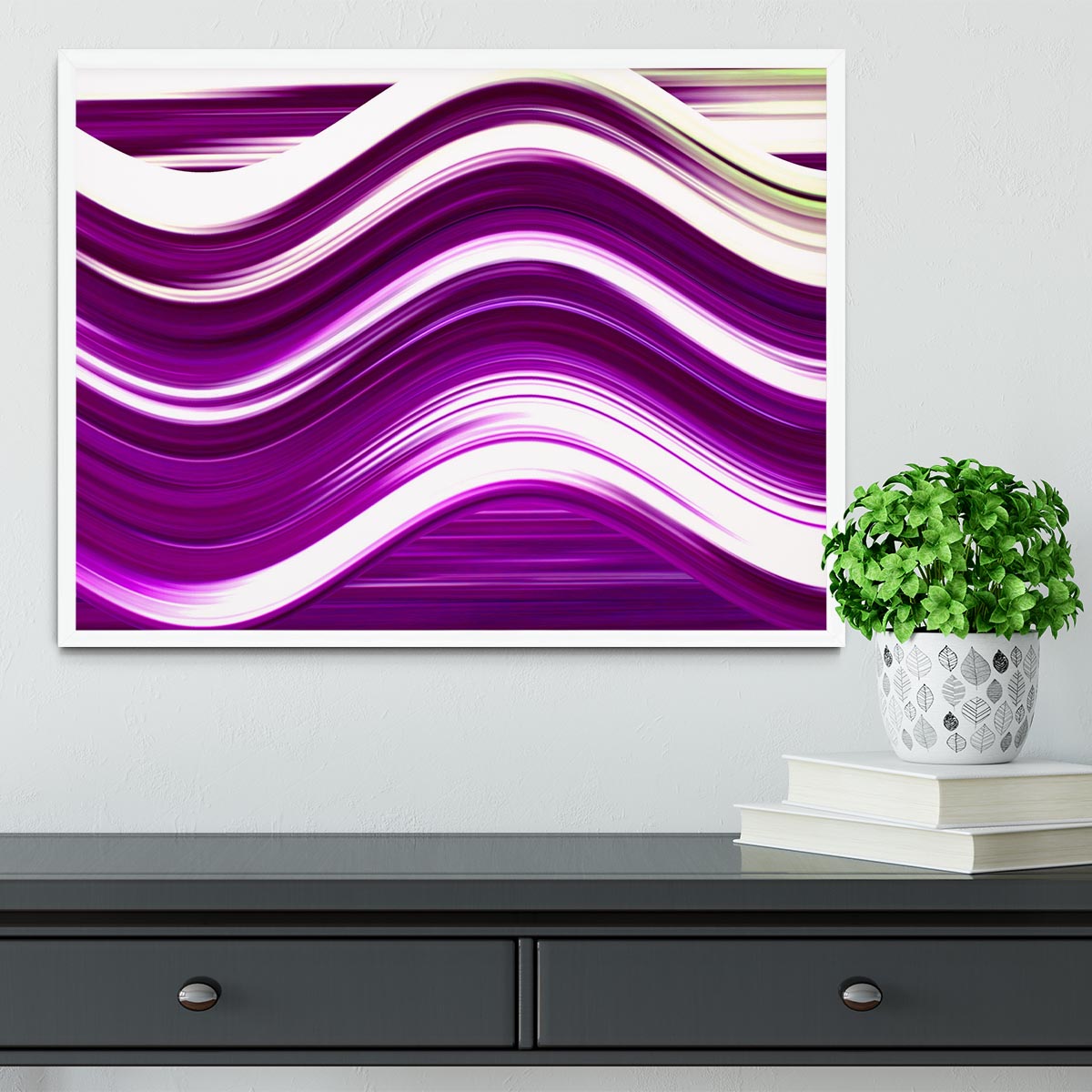 Purple Wave Framed Print - Canvas Art Rocks -6