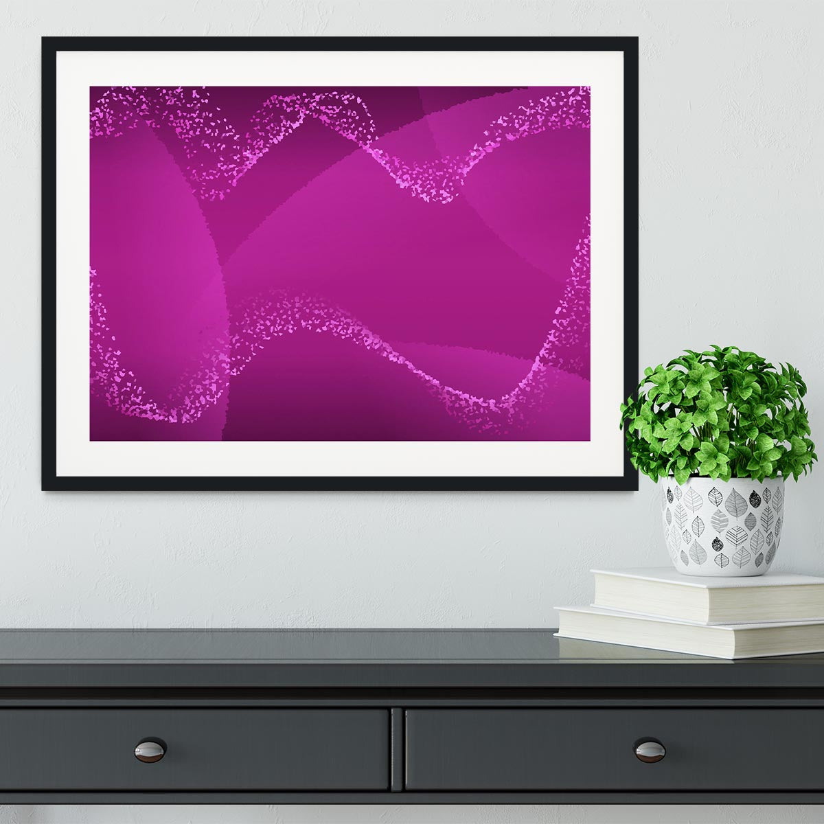 Purple Waves Framed Print - Canvas Art Rocks - 1