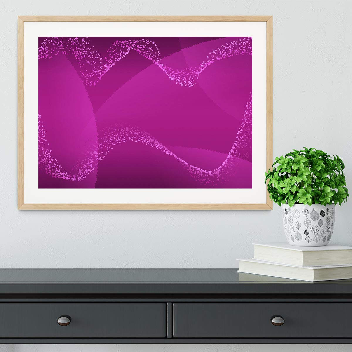 Purple Waves Framed Print - Canvas Art Rocks - 3