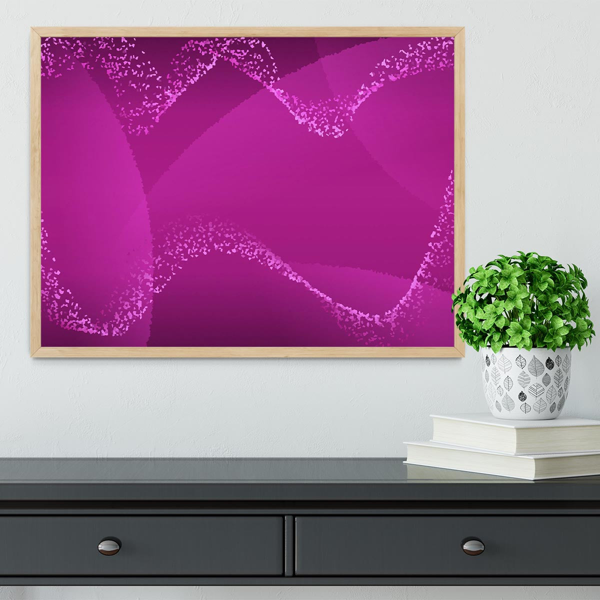 Purple Waves Framed Print - Canvas Art Rocks - 4