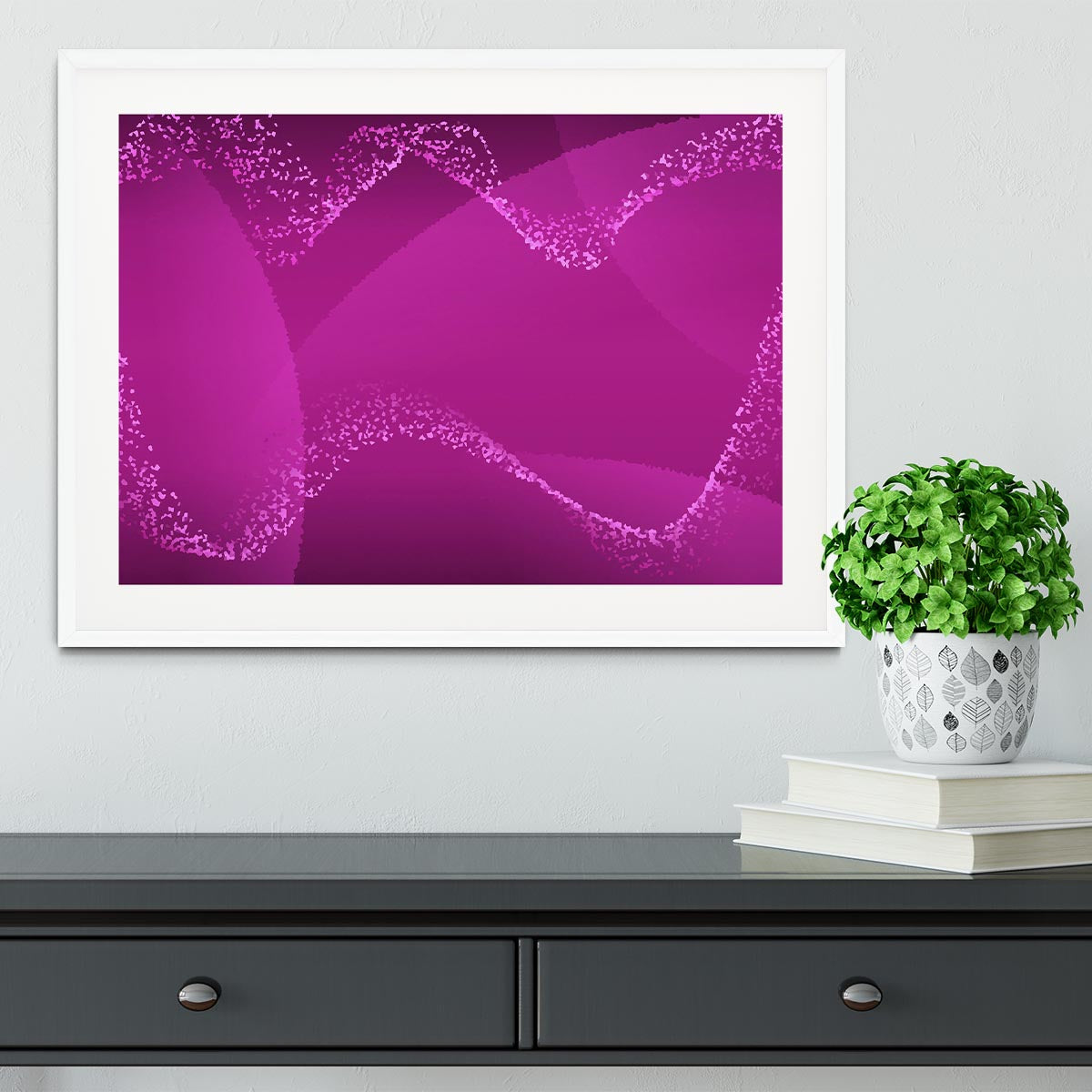Purple Waves Framed Print - Canvas Art Rocks - 5