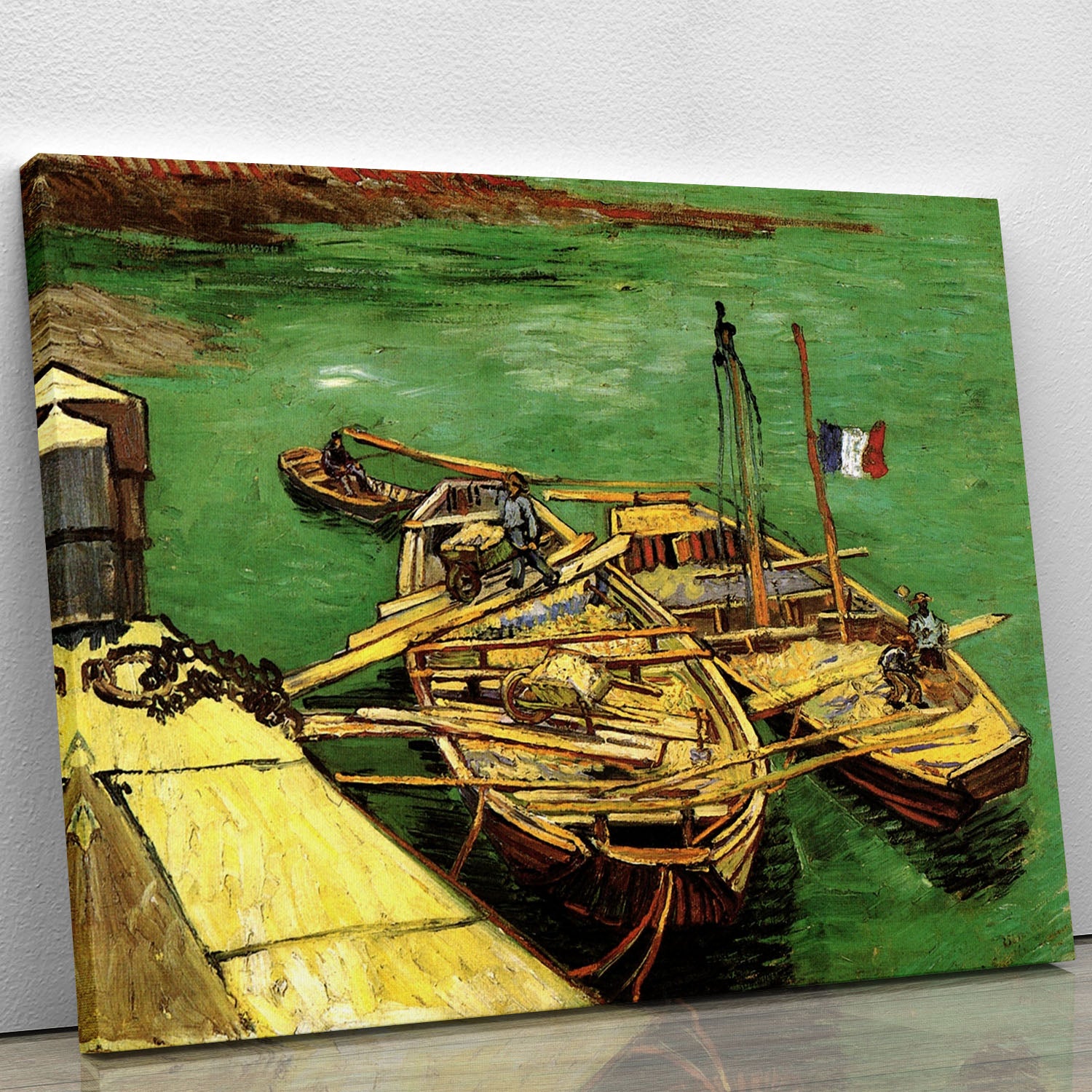 Quay with Men Unloading Sand Barges by Van Gogh Canvas Print or Poster - Canvas Art Rocks - 1