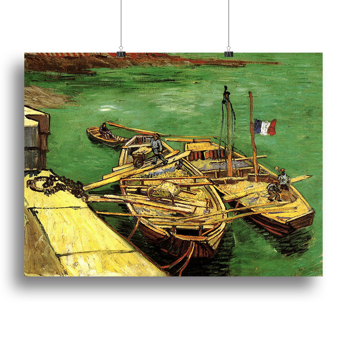 Quay with Men Unloading Sand Barges by Van Gogh Canvas Print or Poster - Canvas Art Rocks - 2