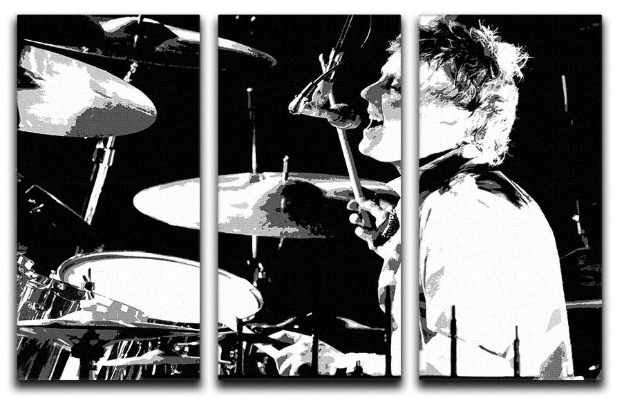 Queen Drummer Roger Taylor Pop Art 3 Split Panel Canvas Print - Canvas Art Rocks - 1
