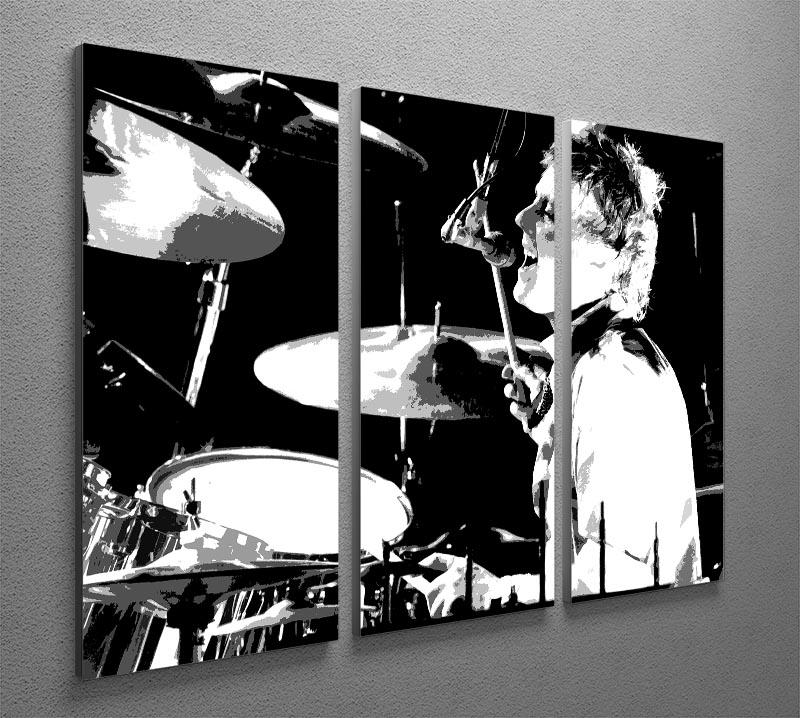 Queen Drummer Roger Taylor Pop Art 3 Split Panel Canvas Print - Canvas Art Rocks - 2