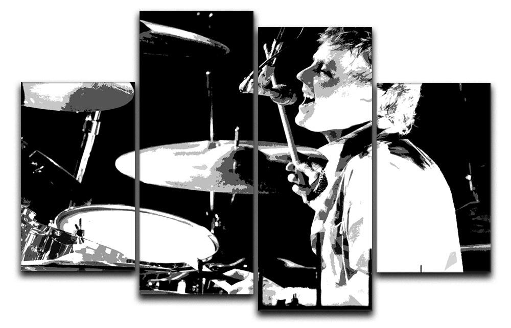 Queen Drummer Roger Taylor Pop Art 4 Split Panel Canvas  - Canvas Art Rocks - 1
