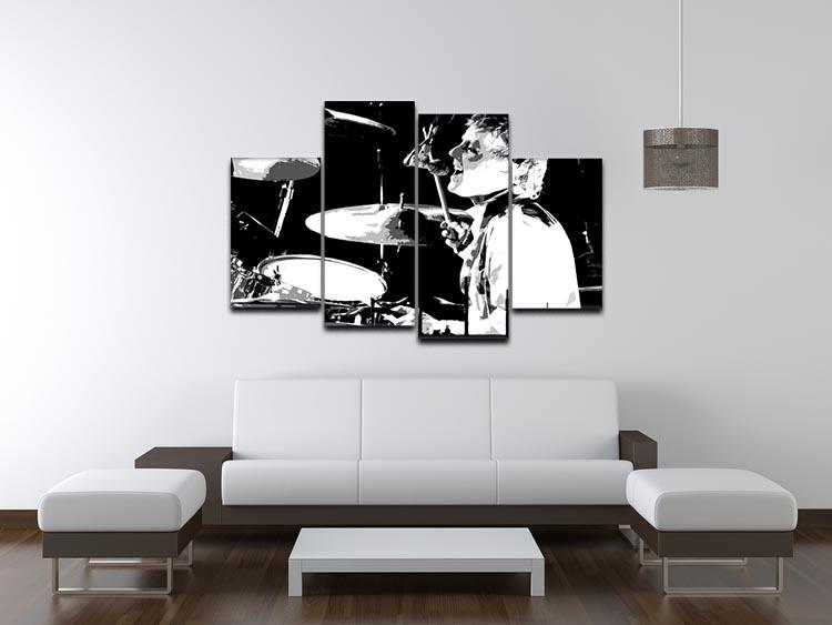 Queen Drummer Roger Taylor Pop Art 4 Split Panel Canvas - Canvas Art Rocks - 3
