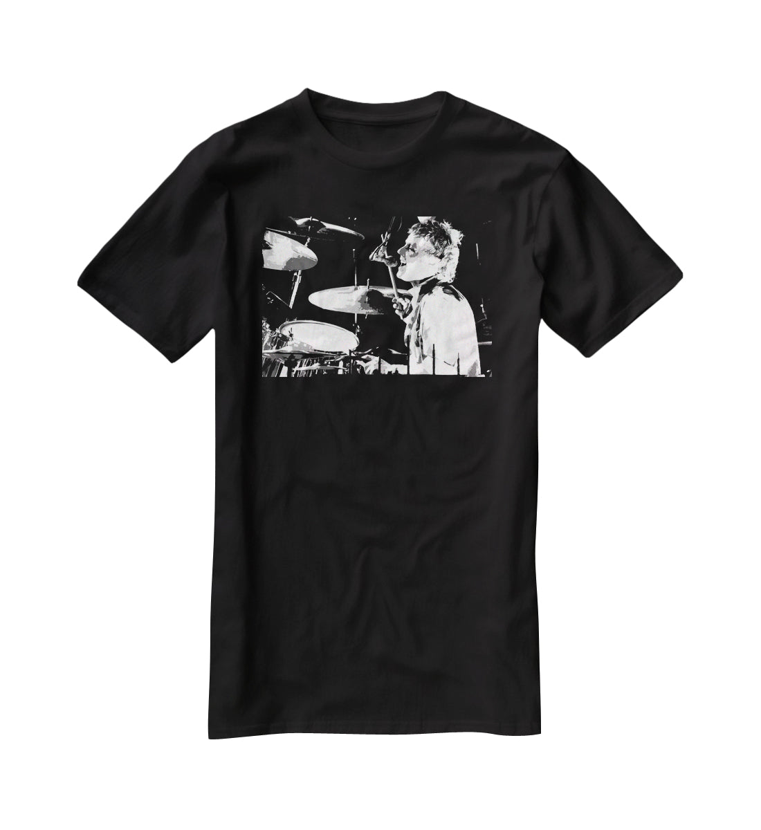 Queen Drummer Roger Taylor Pop Art T-Shirt - Canvas Art Rocks - 1