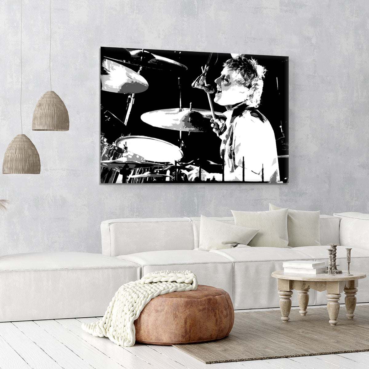 Queen Drummer Roger Taylor Pop Art Canvas Print or Poster - Canvas Art Rocks - 6