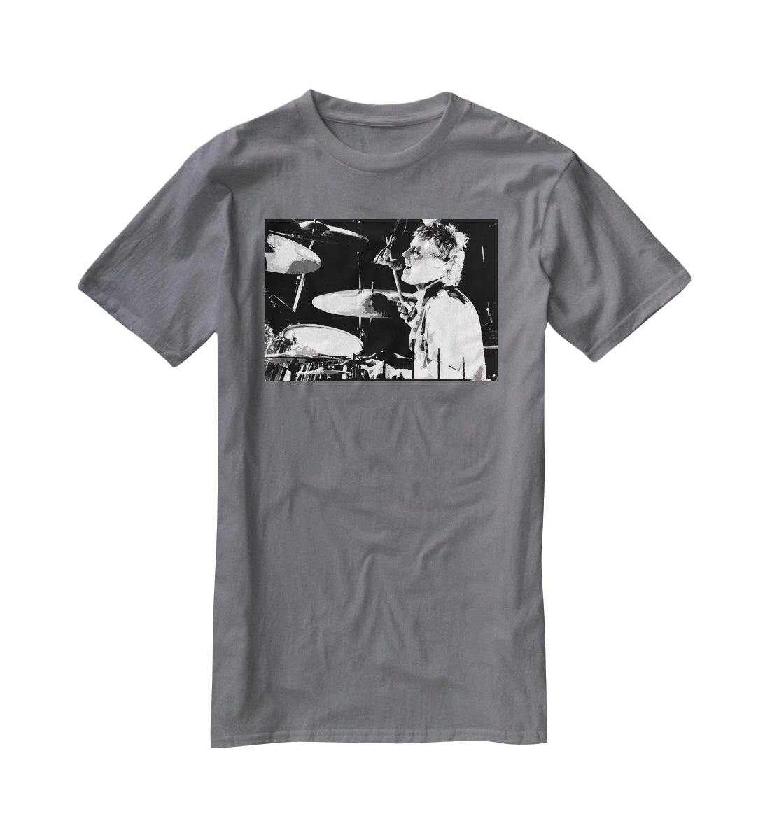 Queen Drummer Roger Taylor Pop Art T-Shirt - Canvas Art Rocks - 3