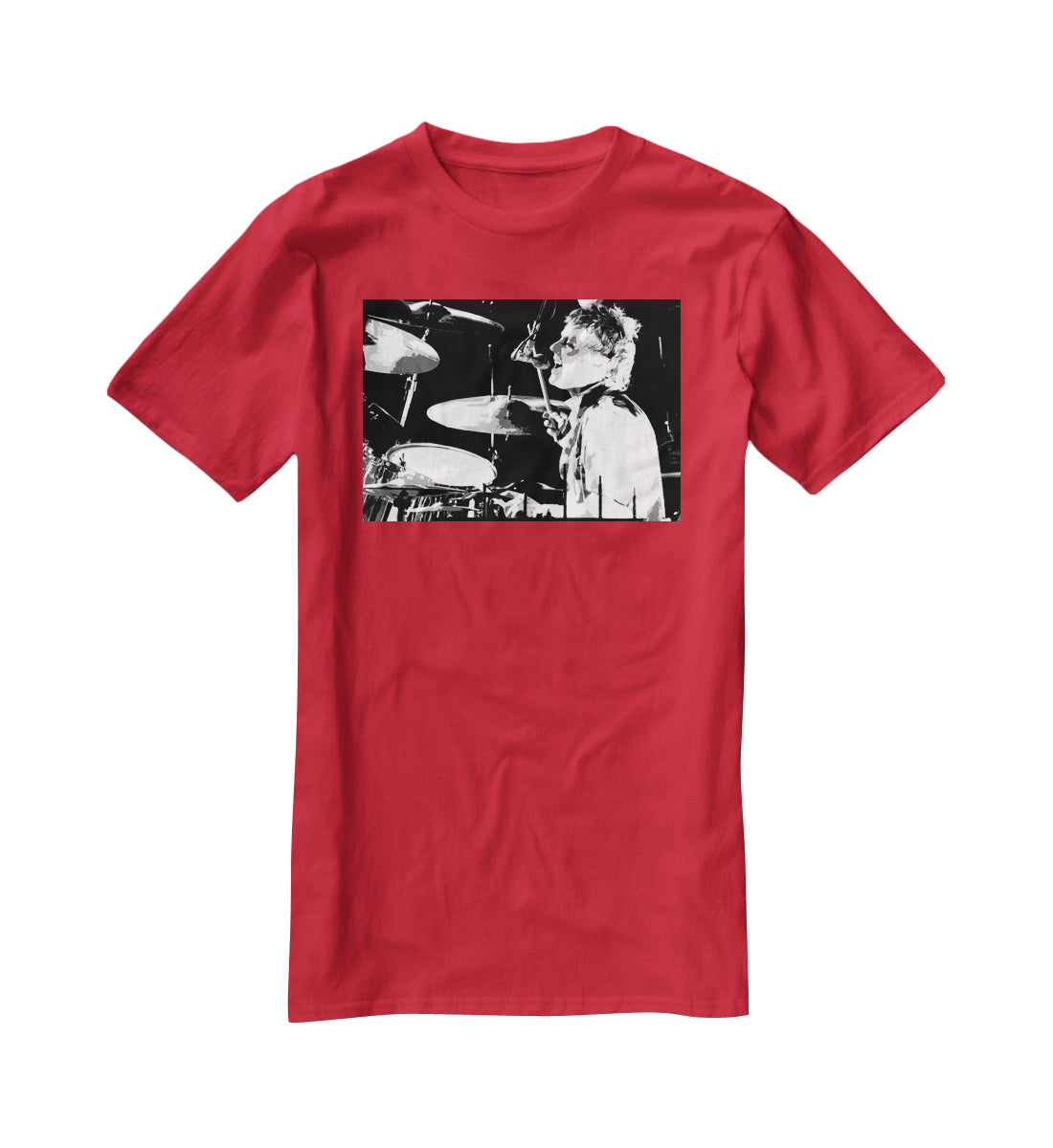 Queen Drummer Roger Taylor Pop Art T-Shirt - Canvas Art Rocks - 4